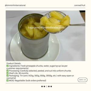 Trozos de Piña Tropical Enlatados en Almíbar para el Mercado Global - Product Image 2