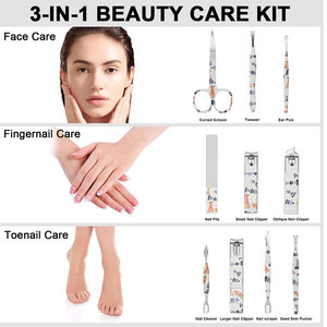 Wholesale Girls Manicure <b>Pedicure</b> <b>Set</b> Stainless Steel Nail Clippers Beauty Personal Nail Care Tool Kits With Travel Case - Product Image 2