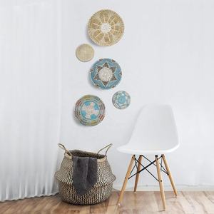 Plaques murales décoratives en jonc de mer tissé à la main |   Plateaux ronds décoratifs en paille pour le salon, la chambre à coucher et l'intérieur des hôtels - Product Image 4