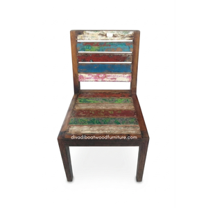 Handcrafted <b>Rustic</b> <b>Dining</b> <b>Chair</b> Reclaimed Boat Wood Eco-Friendly Original Color Indoor Outdoor Resort Home Villa Furniture - Product Image 2