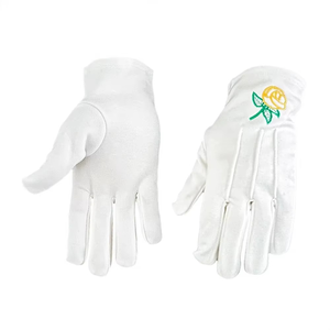 Masonic Regalia Soft Cotton <b>Gloves</b> 100% Cotton Custom Embroidered Logo Hot Sales for Winter Outdoor Daily Life - Product Image 3
