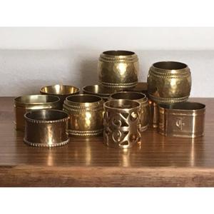 Ensembles de Cadeaux de Ronds de Serviette Métalliques Style Rustique, Finition Argentée, Design Perlé, Faits à la Main en Laiton, pour Décoration de Table, Qualité Alimentaire - Product Image 2