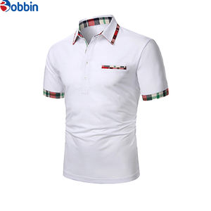 Polo de Manga Corta para Hombre de Alta Calidad, Transpirable, Tejido, Liso, Casual, Antiencogimiento, con Patrón Sólido - Product Image 1