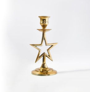 Christmas Tree Shape <b>Candlestick</b> Holder <b>Brass</b> Finish Decorative Home Decoration for Holiday Table Centerpiece - Product Image 3