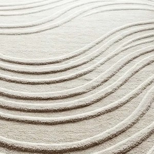 Modern Abstract Wavy Area Rug Hand Tufted Soft Wool Carpet for Living Room Bedroom <b>Floor</b> Decor Non Slip Durable Stylish Home Rug - Product Image 2