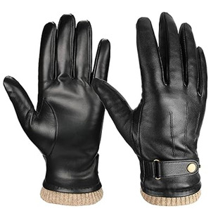 <b>Red</b> Perforated Leather Driving <b>Gloves</b> with Adjustable Wrist Strap Unisex Breathable Design for Motor Racing and Outdoor Use - Product Image 5