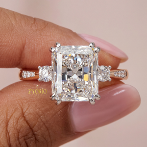 Anillo de Compromiso con Diamante Cultivado en Laboratorio, Corte Radiante, Oro de 14K/18K, Certificado IGI, Anillo de Boda Solitario, Joyería Nupcial de Lujo para Mujer - Product Image 1