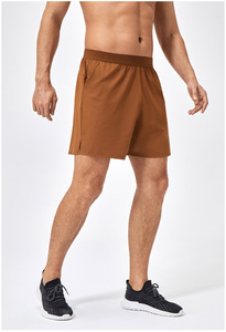 Shorts écologiques respirants et légers pour le sport, l'entraînement, la remise en forme, la course à pied, shorts de sport pour hommes, couleur marron uni - Product Image 2