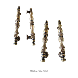 Manija de Puerta de Latón Antiguo de Alta Calidad, 54 cm |   Puntas translúcidas (1 par) con sistema Keyhole Touch, ambidiestras, para uso exterior, fáciles de usar - Product Image 5