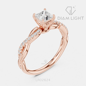 Bague de fiançailles en diamant de laboratoire de 0,50 carat, taille princesse, or blanc 14 carats, bague de mariage, bijoux fins, certifiée IGI - Product Image 4