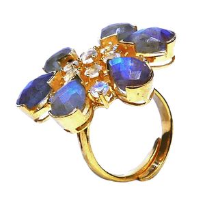 Anillo de Cóctel Vintage con Amatista de Corte Ovalado, Plata 925, Baño de Rodio Negro, Engaste en Bisel, Unisex, para Uso Diario - Product Image 3
