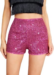Shorts Bermuda Femme Personnalisés Taille Haute en Coton Décontracté avec Paillettes Scintillantes Coupe Ajustée et Taille Élastique - Product Image 4