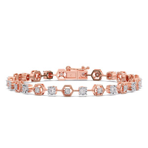Interwoven Twisted Mesh Diamond Link <b>Bangle</b> <b>Bracelet</b> - Product Image 1