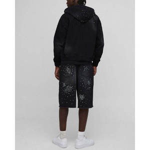 Custom Rhinestone Zip Up Hoodie Men's Streetwear <b>Jacket</b> Wholesale Full Zip Hoodie <b>Sparkle</b> Graphic Hoodie Premium Cotton Blend - Product Image 2