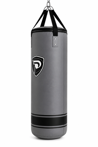 Sac d'entraînement de boxe en cuir durable, robuste et léger, gris et noir, avec fermeture éclair, pour adultes, garantie de 2 ans - Product Image 3