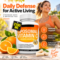 Capsules de Vitamine C Liposomale 2100 mg par Portion, 90 Comprimés, Soutien Immunitaire, Formule Antioxydante, Complément Alimentaire, Bien-être Quotidien