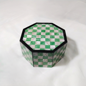 Artisan Black White Resin <b>Storage</b> <b>Box</b>, Handcrafted Geometric Keepsake Case for Trinkets, Desk Accessories for Living room - Product Image 3