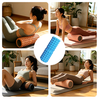 Rouleau de massage en mousse EVA creuse de 33 cm, motif dents de loup, pour hommes et femmes, relaxation musculaire, yoga, équipement de fitness pour salle de sport