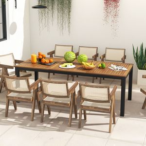 Tavolo da Pranzo per Esterni per 8 Persone, 79 Pollici, in Legno di Acacia con Foro per Ombrellone - Product Image 2
