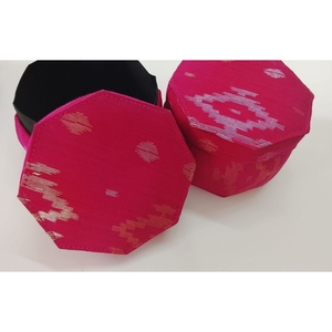 Boîte de rangement pour bijoux en tissu Jamdani écologique, décoration d'intérieur, design bohème fait main, qualité supérieure, organisateur, anniversaire - Product Image 2