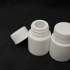 White Color Lightweight Durable HDPE Printing Businesses Sealing 23-50ml <b>Plastic</b> Cylindrical Bottle Set <b>Cap</b> Customizable - Product Image 2