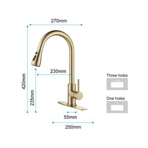 Rubinetto Miscelatore da Cucina in Acciaio Inox 304 Lucidato e Ottone con Doccetta Estraibile - Product Image 6