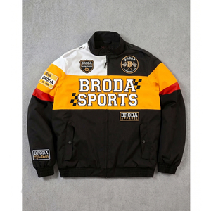 Blouson de moto respirant personnalisé 2026 en coton/polyester coupe courte coupe-vent avec patch brodé sur mesure - Product Image 3