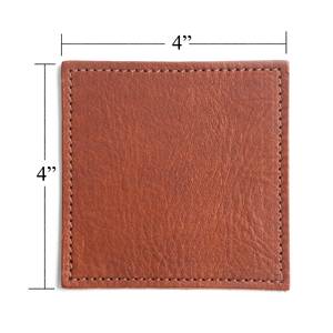 Premium Cowhide Leather Coasters Set Durable Drink Coaster Heat Resistant <b>Table</b> Protection Retail Use GLC-0063 - Product Image 4