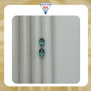 Par de Granidierita Azul Natural, Corte Ovalado, 6x4mm, 0.90Ct, Sin Tratar, de Madagascar, Gema Suelta, Color Intenso, Alta Calidad, Gema Fina Rara - Product Image 2