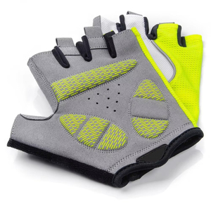 Gants de cyclisme mi-doigts en néoprène gris et noir, respirants, avec fermeture auto-agrippante, unisexe, pour sports d'hiver - Product Image 6