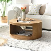 Table basse en bois soigneusement conçue, texture bois naturel, robustesse durable, design portable, écologique pour le salon