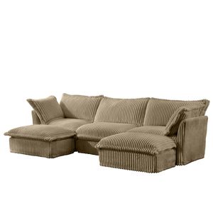 Divano componibile a U a 3 posti con rivestimento sfoderabile, design con bordi francesi e molteplici cuscini grandi per soggiorno - Product Image 5