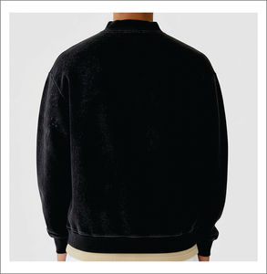 เสื้อสเวตเชิ้ตคอกลมผ้าฝ้ายแท้ 100% แบบเรียบ  พร้อมสกรีนโลโก้ตามสั่ง แขนยาว ทรงโอเวอร์ไซส์ สำหรับผู้ชาย - Product Image 1