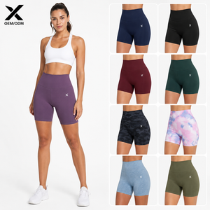 Shorts de sport pour femmes X Sports City, taille haute, séchage rapide, respirants, tricotés, coupe ajustée, personnalisables OEM - Product Image 1