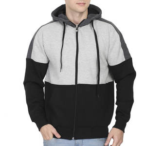Sudadera con capucha y cremallera para hombre, premium, bordada, con bloques de color |   Chaqueta Oversize de Forro Polar Estilo Urbano |   Entrenamiento Deportivo Urbano - Product Image 1