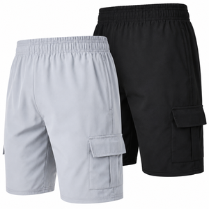Custom Men's Casual Elastic Waist Cargo Shorts Lightweight Quick Dry Tactical Work Outdoor Hiking OEM ODM Wholesale Manufacturer - Product Image 1
