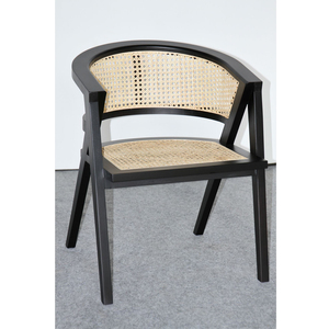 Chaise de salle à manger Kharisma en bois de mahogany massif et rotin, non pliable, pour la maison, la villa, l'appartement et l'hôtel - Product Image 1