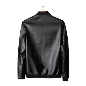 Chaqueta Varsity Impermeable Ecológica de Estilo Casual para Hombre, Otoño Invierno, Cuello Alto de Cuero Genuino, Cierre de Cremallera, Talla Grande 8XL, Transpirable - Product Image 5