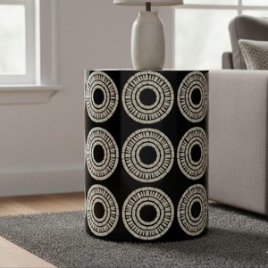 Tabouret d'appoint console moderne en os incrusté fait main, forme ronde, taille et design personnalisés, modèle de haute qualité pour maison, hôtel, restaurant - Product Image 1