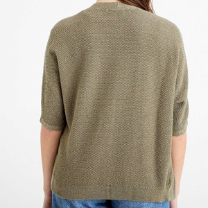 Premium V-Neck Button Up Silk Blend Knit Breathable Shirt Women's Smooth Texture Elegant Jumper High Quality Seasonal <b>Tops</b> - Product Image 6