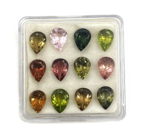 Turmalina natural multicolor con corte de pera de 6*8 mm, piedra preciosa de turmalina para la fabricación de joyas, certificada por IGI. - Product Image 5
