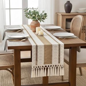 Runner da Tavolo Boho Lungo 72 Pollici, Decorazione Primaverile per la Casa con Nappe, Stile Rustico Macramè per Arredamento Farmhouse - Product Image 5