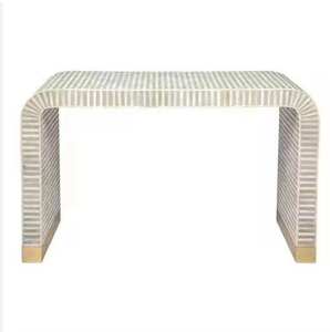 Mesa Taburete Convertible Ecológica con Incrustaciones de Hueso, Diseño Moderno Hecho a Mano, Versátil con Forma de Tambor para Sala, Jardín, Oficina, Hogar, Hotel - Product Image 2