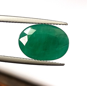 Piedra Preciosa de Esmeralda Verde Zambiana Natural de 6.25 Quilates, Corte Ovalado Facetado, Gemas de Zafiro Internacionales - Product Image 4