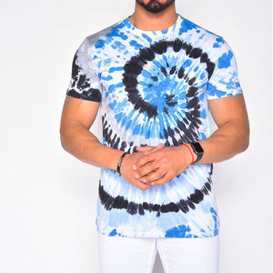 T-shirt à manches courtes tie-dye pour homme, col rond, décontracté, tricoté, coupe classique, streetwear, écologique, respirant - Product Image 6