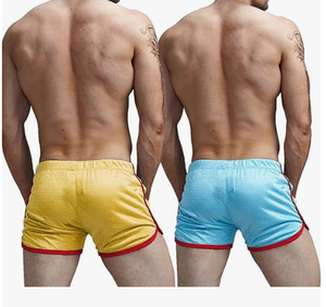 Pantalones Cortos Deportivos Casuales para Hombre, de Malla de Color Sólido con Franja Lateral, Cintura Elástica, Secado Rápido, Ideales para Gimnasio, Correr y Uso Diario - Product Image 2