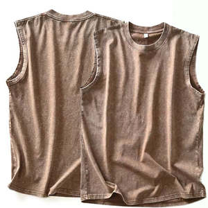 Chaleco Personalizado al por Mayor para Hombre, Estilo Casual Holgado, de Alta Calidad, Lavado Ácido, Vintage, Sin Mangas, 230 g/m², 100% Algodón, Camisetas sin Mangas para Hombre y Mujer - Product Image 4