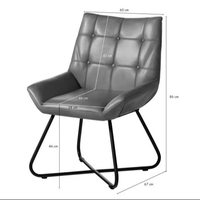 Chaise de salle à manger pivotante moderne en cuir véritable avec base en métal en forme d'araignée, chaise d'appoint rembourrée pour la maison, le restaurant, le café, l'hôtel