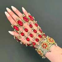 Paire de bijoux faits à la main afghans Kuchi vintage pour fiançailles, mariage, fête, ensemble de bijoux traditionnels bohèmes tribaux, ornements faits à la main