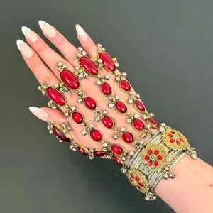 Par de Adornos de Mano Hechos a Mano, Estilo Afgano Kuchi, Vintage, para Bodas y Fiestas, Joyería Tradicional Bohemia Tribal - Product Image 4